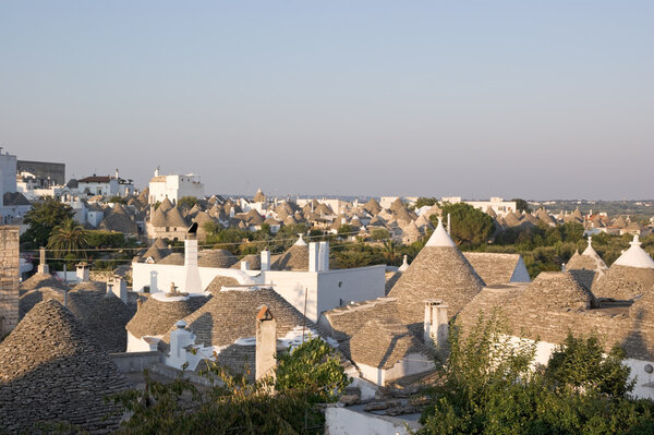 Panoramic view of Alberobello (Apulia, Italy)