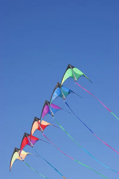 Vliegers tegen blauwe hemel — Stockfoto
