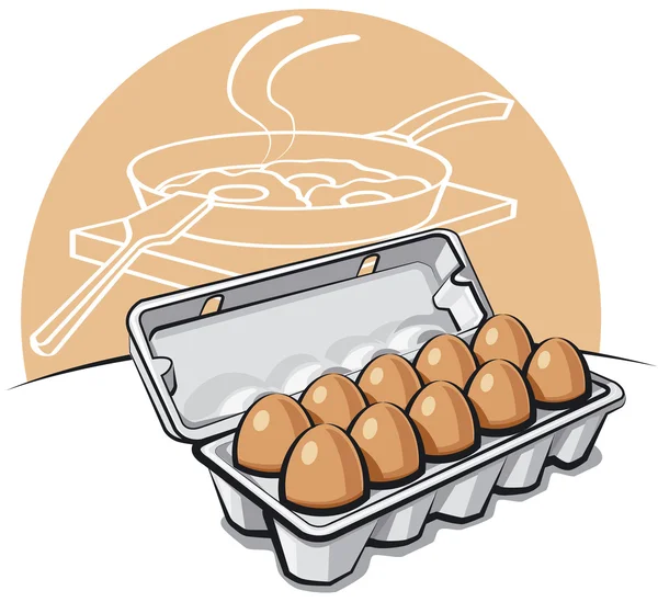 Huevos en el envase — Vector de stock