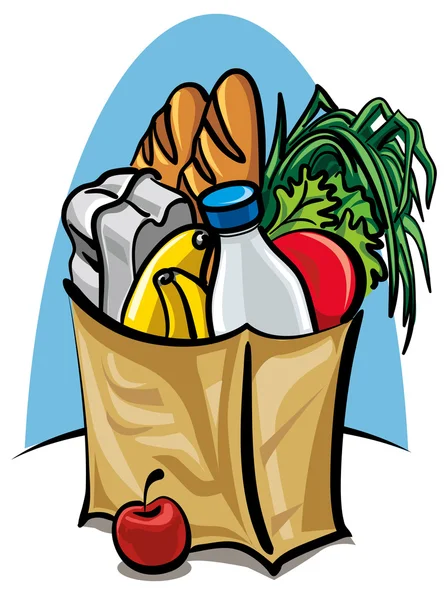 Shopping bag con cibo — Vettoriale Stock