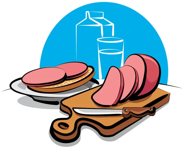 Сэндвич с колбасой — стоковый вектор