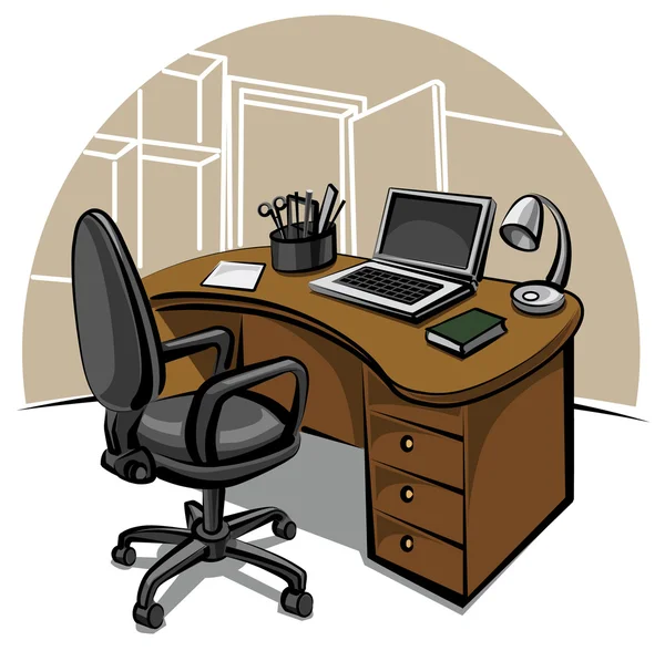 Γραφείο χώρο εργασίας — Διανυσματικό Αρχείο