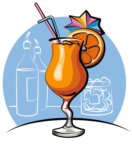 Orange cocktail — Stock Vector