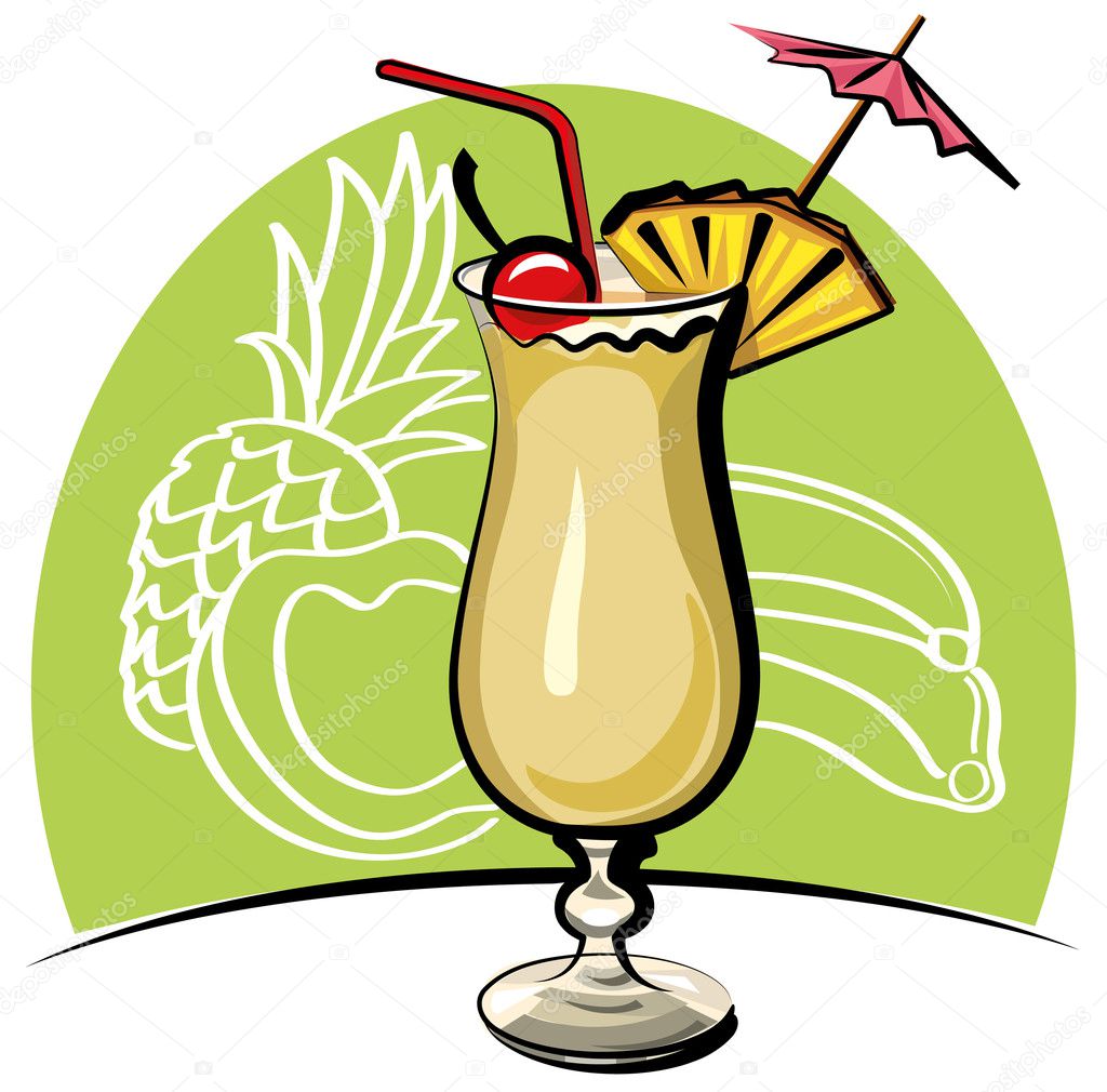 coctel pi??a colada ??? Vector de stock ?? olegtoka1967 7997855