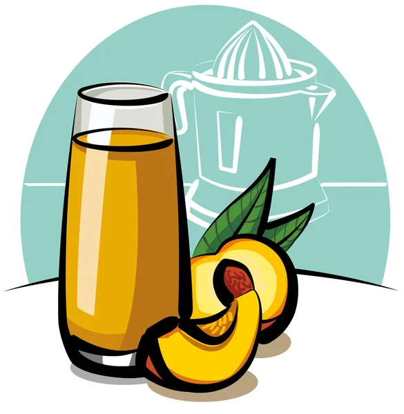 Färsk persika juice — Stock vektor