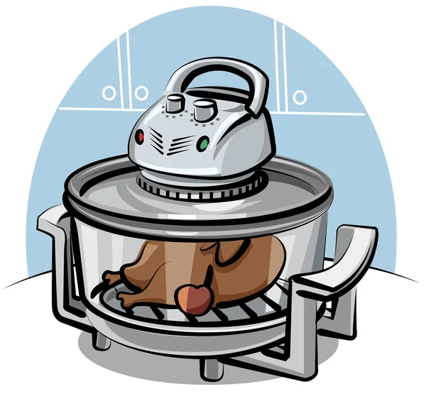 电烧烤炉烤鸡 — 图库矢量图片