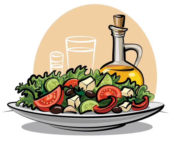 Свежий зеленый салат — стоковый вектор
