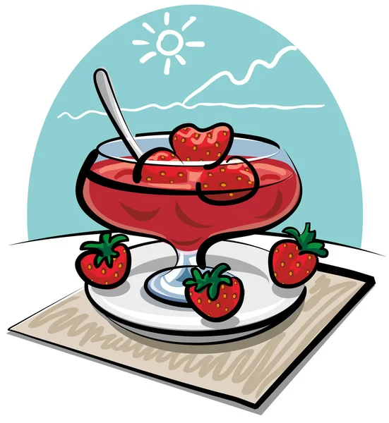 Φράουλες, μαρμελάδα — Διανυσματικό Αρχείο