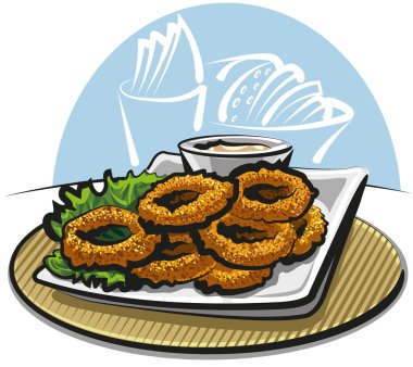 Fried squid rings clipart