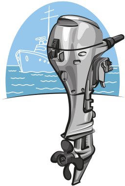 Outboard boat motor clipart