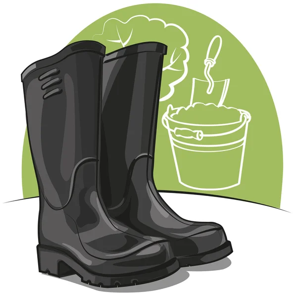 Rubber boots — Stock Vector