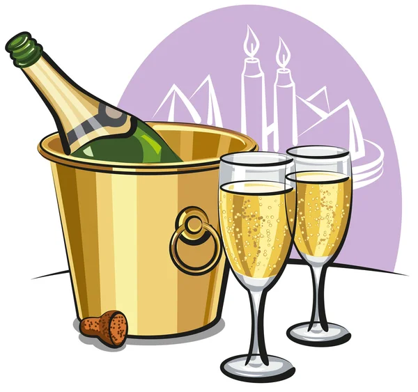 Champagne — Vettoriale Stock