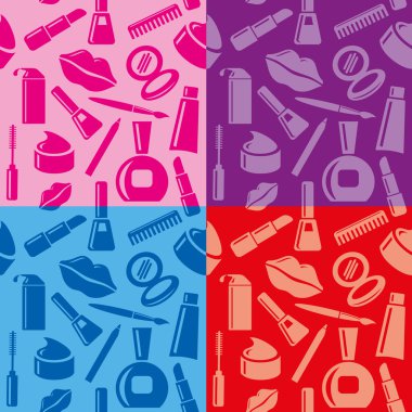 Cosmetic seamless patterns clipart