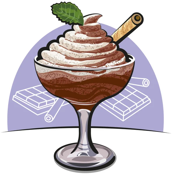 Chocolate mousse — Stock Vector