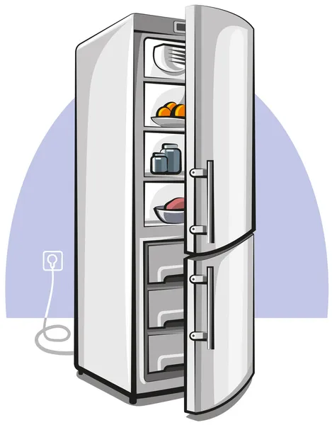 Kühlschrank mit zwei Türen — Stockvektor