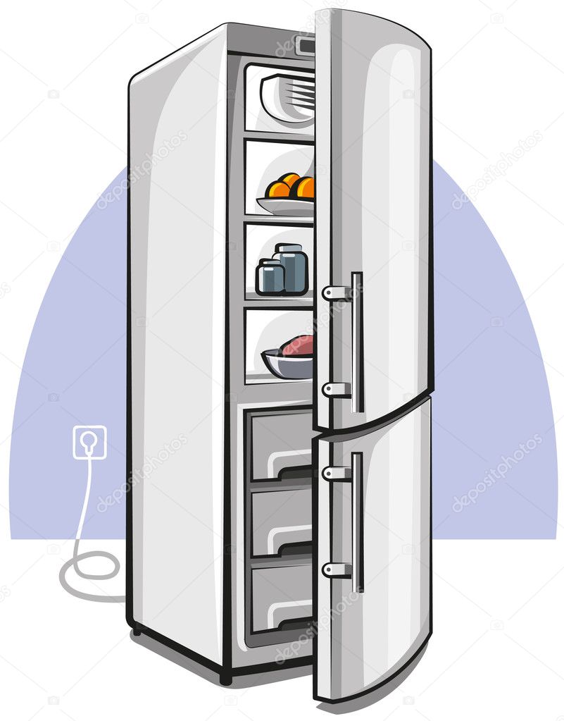 Two Door Refrigerator Stock Vector Image By C Olegtoka1967