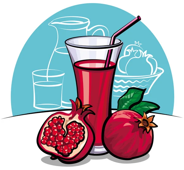 Pomegranate juice — Stock Vector