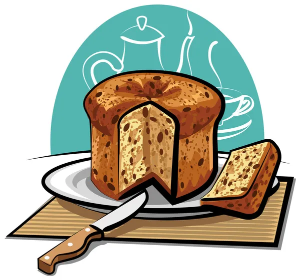 Gâteau panettone — Image vectorielle
