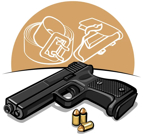 Pistola automática — Vector de stock
