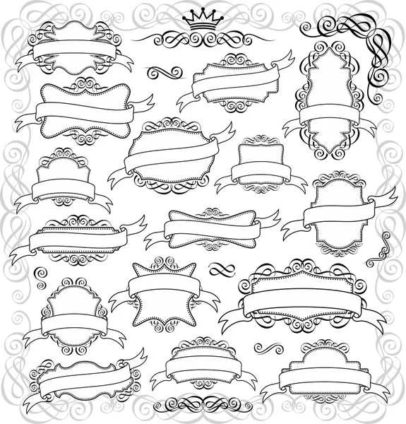 stock vector Ornamental labels