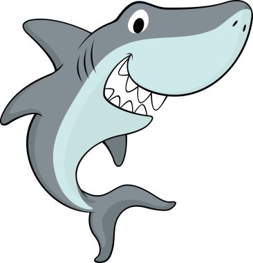 Happy friendly shark clipart