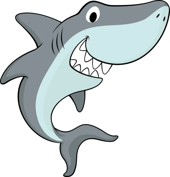 Boldog barátságos cápa — Stock Vector