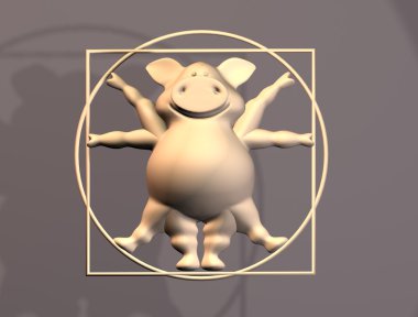 Pig Proportions - Vitruvius animal clipart