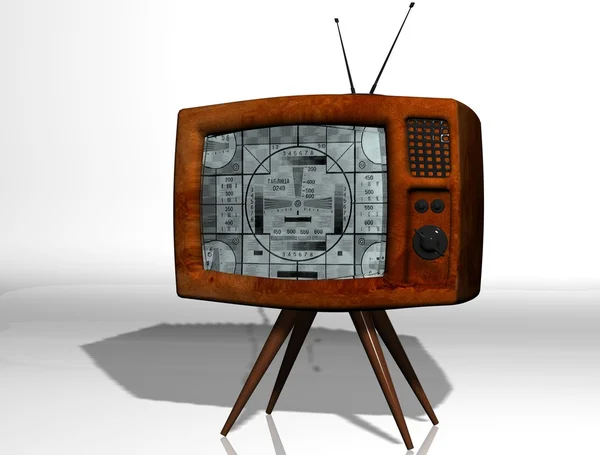 A velha televisão. Um modo de teste . — Fotografia de Stock