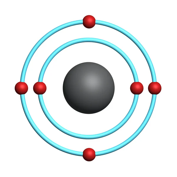 白い背景の上の炭素原子 — ストック写真