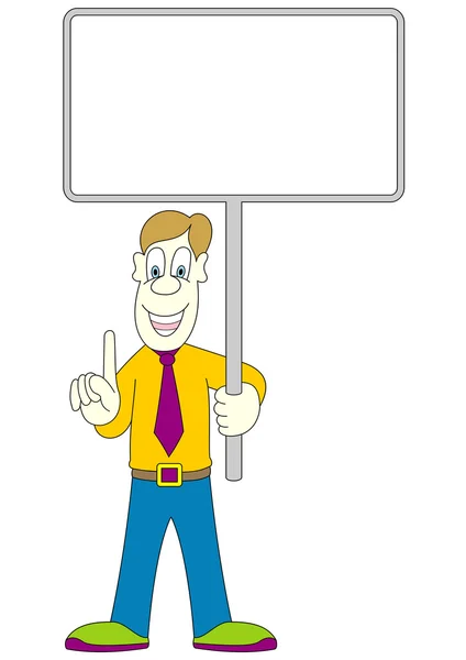 Men with blank board — Stock Vector