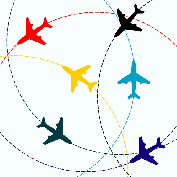 Kontury letadel s linkami — Stockový vektor