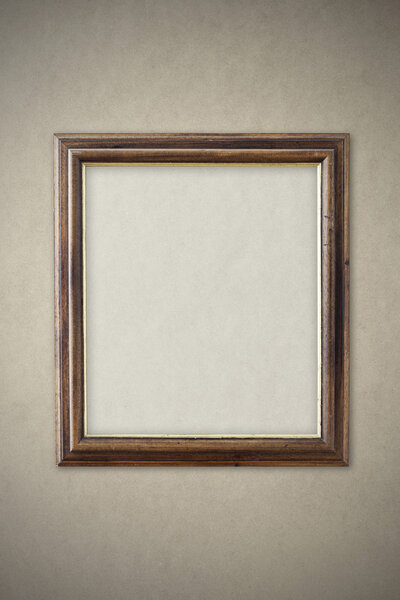 Wooden picture frame, copy space