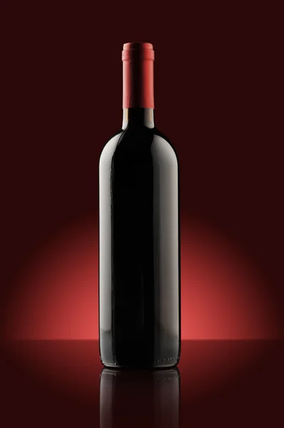 Κόκκινο μπουκάλι κρασί — Φωτογραφία Αρχείου