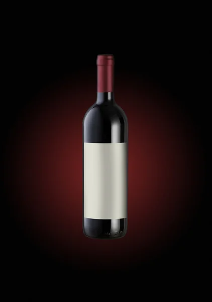 Garrafa de vinho tinto, espaço cópia etiqueta — Fotografia de Stock