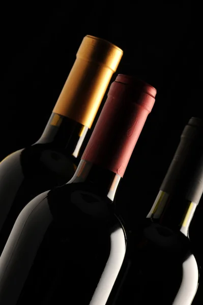 Grupp av vinflaskor — Stockfoto