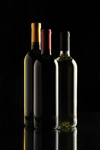 Група пляшок вина — стокове фото