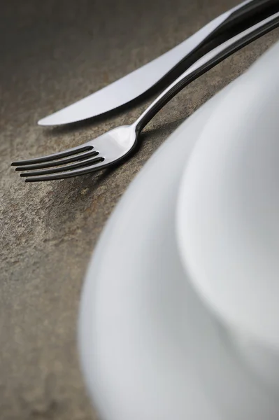 Close-up de talheres, na mesa de jantar . — Fotografia de Stock