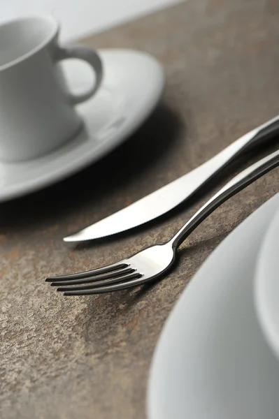 Close-up of silverware , on the dining table. — Stock Photo, Image