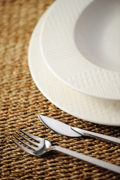 Place setting ready for the banquet.Soft focus. — Stock Photo, Image