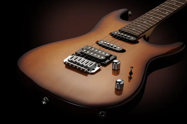 Detail elektrická kytara na tmavém pozadí — Stock fotografie