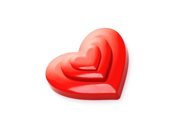 Červená srdce na bílém pozadí — Stock fotografie