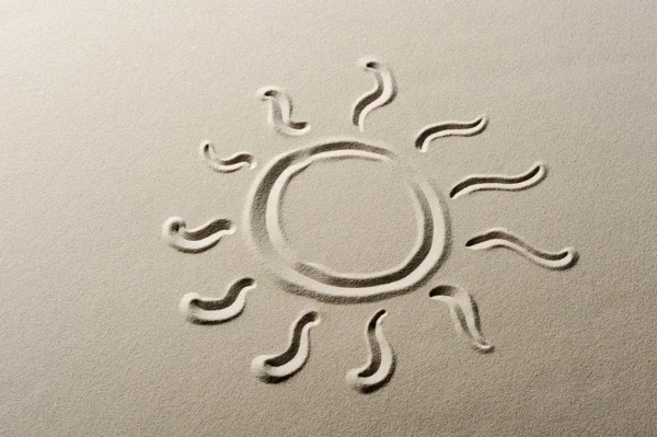 stock image Beach background with sun drawing