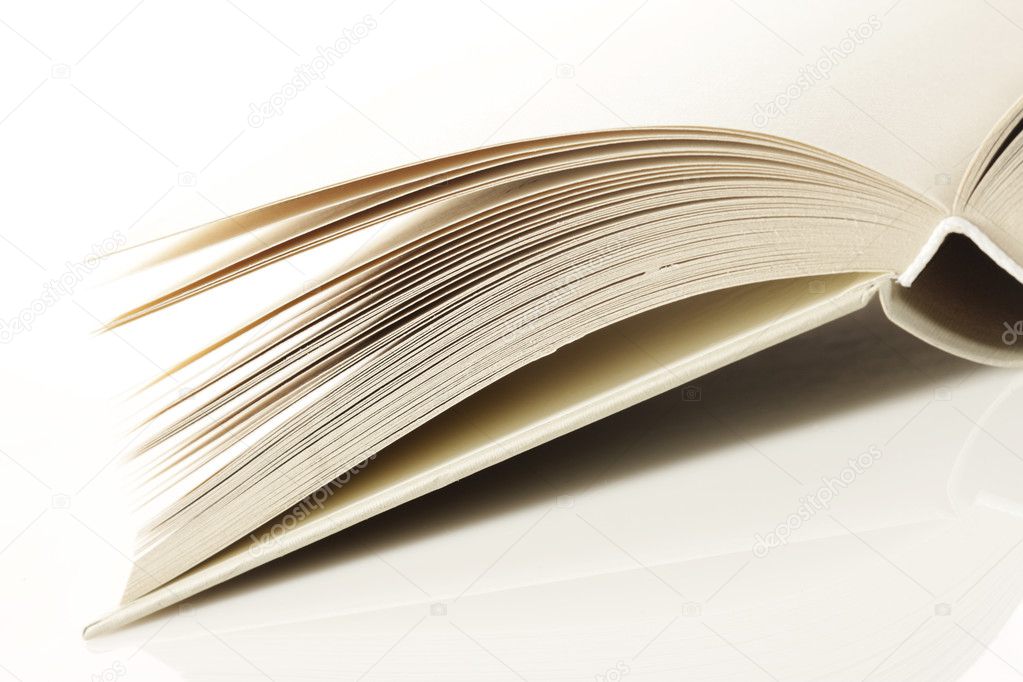 Pages of an open book, on white. More photo about book on my por