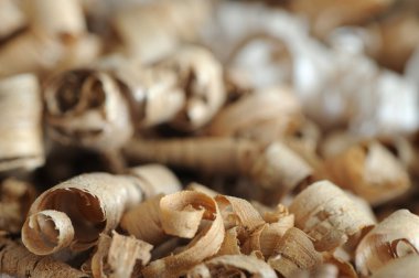 Close up of a pile of wood chips, shallow dof clipart