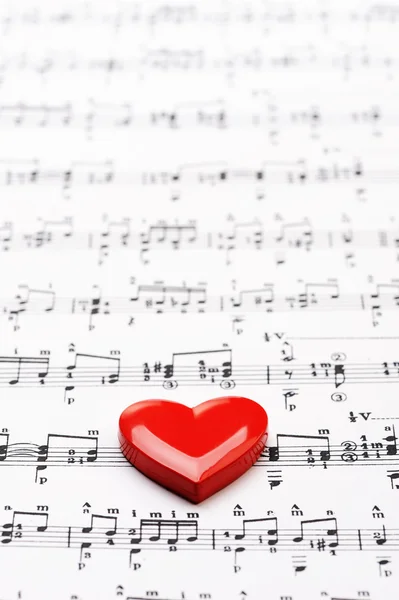 stock image I love music! sheet of music with heart