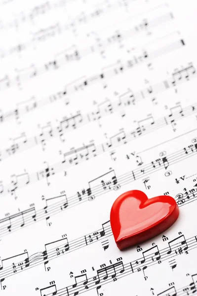 stock image I love music! sheet of music with heart