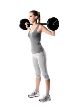 Woman lifting weights clipart