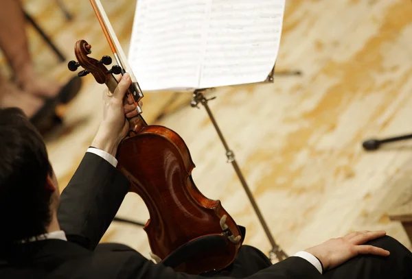 Violinister under en klassisk konsertmusik — Stockfoto