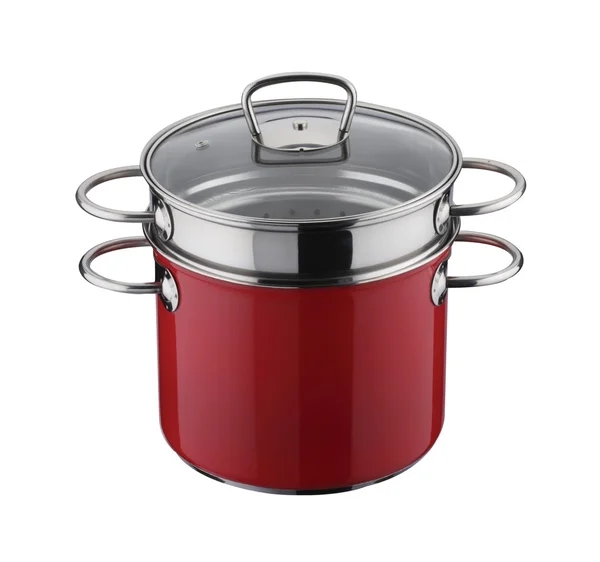 Kitchen Utensil: red pot — Stock Photo, Image