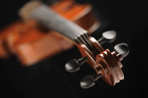 Primo piano di un violino, poco profondo di campo — Foto Stock
